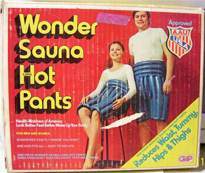 Wonder Sauna pants. The man's expression says it all 